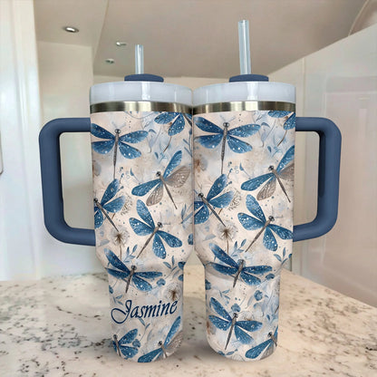 40 Oz Shineful Tumbler Personalisiert Blaue Libelle Flüstern