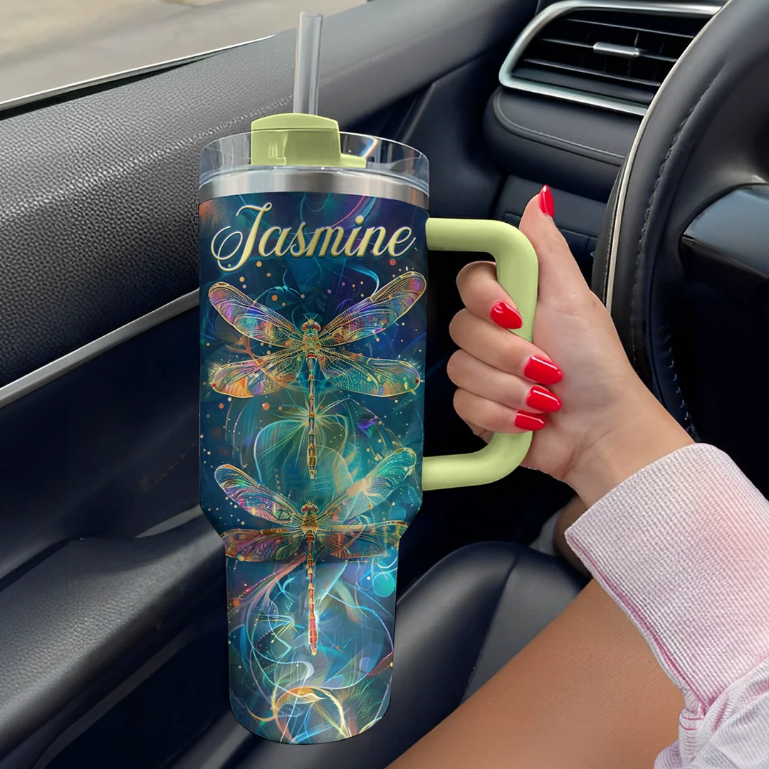 40 Oz Shineful Tumbler Personalized Enchanted Dragonfly