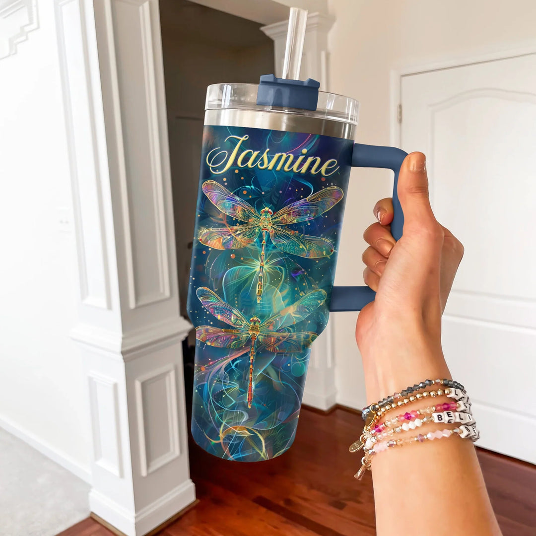 40 Oz Shineful Tumbler Personalized Enchanted Dragonfly