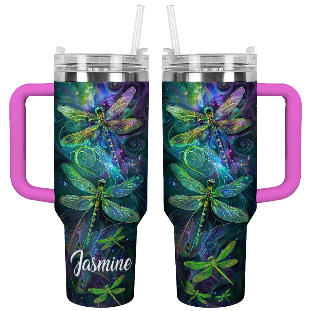 40 Oz Shineful Tumbler Personalisierte kosmische Libelle