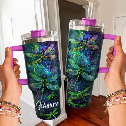 40 Oz Shineful Tumbler Personalized Cosmic Dragonfly