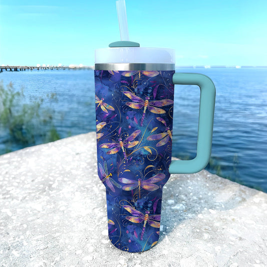 40 Oz  Shineful Tumbler Starry Night Dragonfly