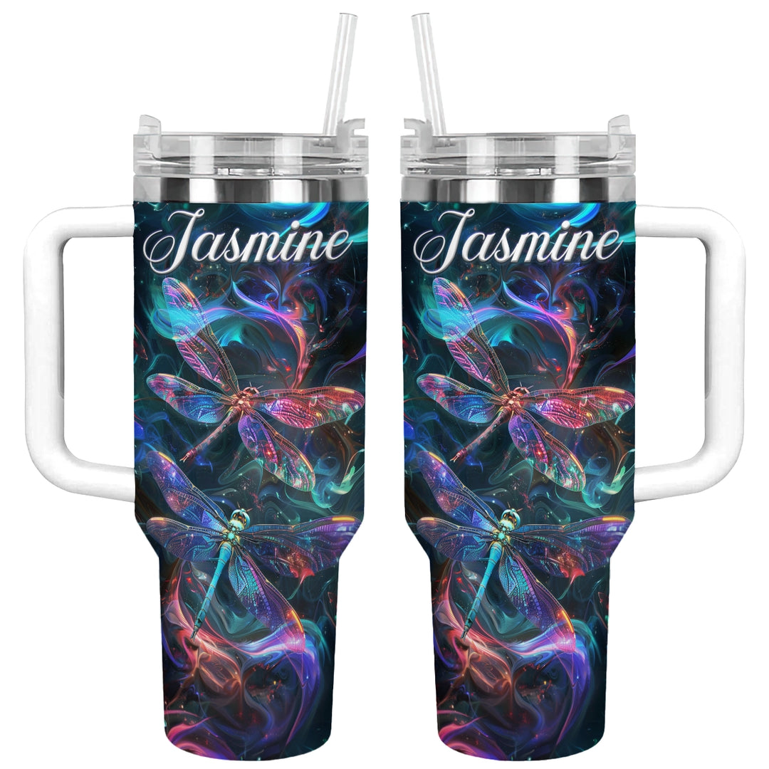 40 Oz Shineful Tumbler Personalisierte lebendige Libelle