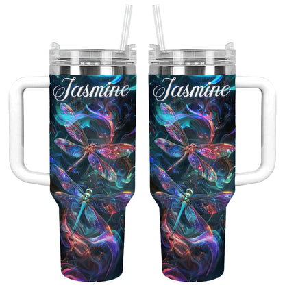 40 Oz Shineful Tumbler Personalisierte lebendige Libelle