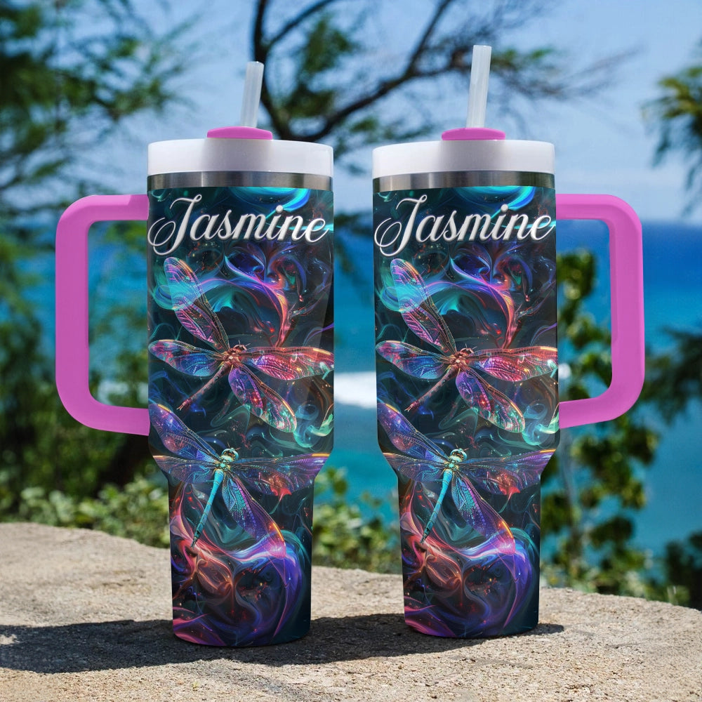 40 Oz Shineful Tumbler Personalisierte lebendige Libelle