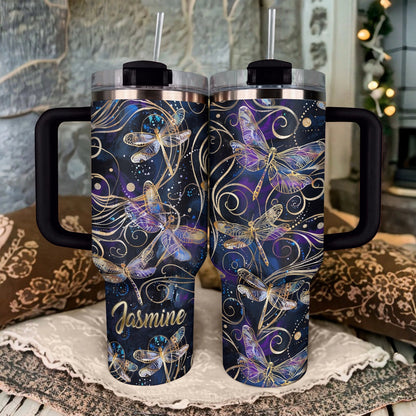 40 Oz Shineful Tumbler Personalisierte galaktische Libelle