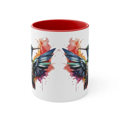 Kolibri-Tasse, ein farbenfrohes Geschenk für Vogelliebhaber, künstlerische Kolibri-Tasse, Aquarell-Kolibri-Design, lebendiger Akzent, Kaffeetasse, 312 ml