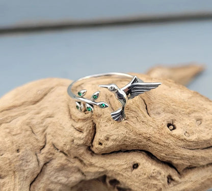 Kolibri-Ring, verstellbar. Geschenke für sie, Jahrestag, Geburtstag, Geschenke für Frauen, Geschenk für Mama. Vogelring