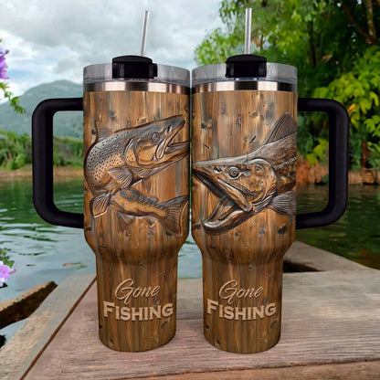 40 Oz  Shineful Tumbler Trout Gone Fishing