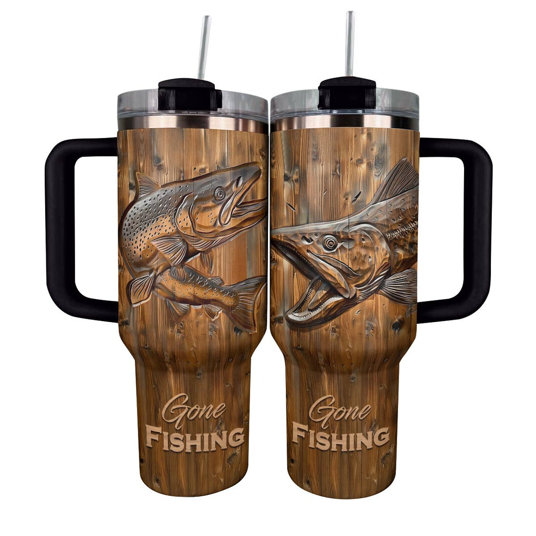 40 Oz  Shineful Tumbler Trout Gone Fishing