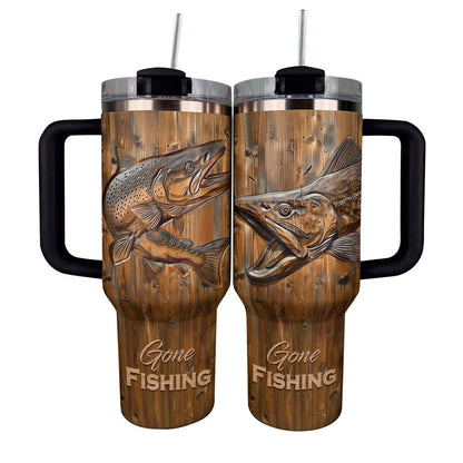 40 Oz Shineful Tumbler Forelle Gone Fishing