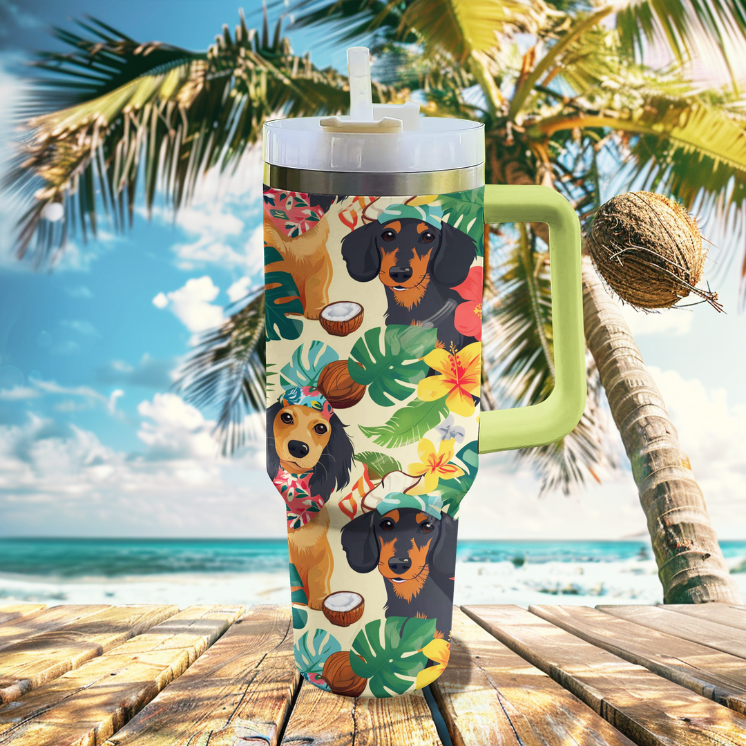 40 Oz Shineful Tumbler Tropische Bandanas Dackel