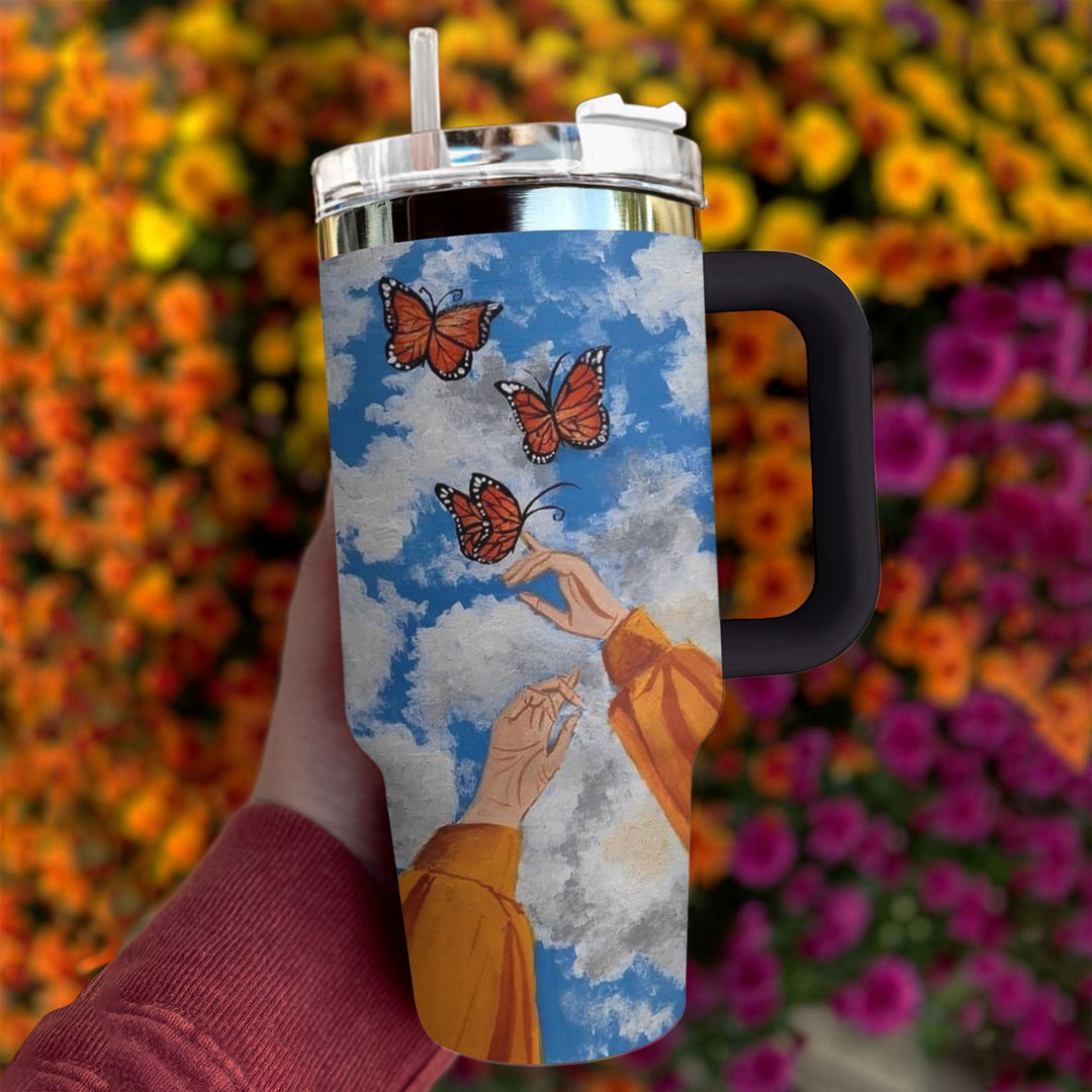 40 Oz  Shineful Tumbler Skyward Butterfly