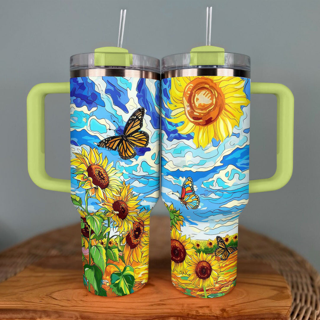 40 Oz  Shineful Tumbler Sunflower Breeze