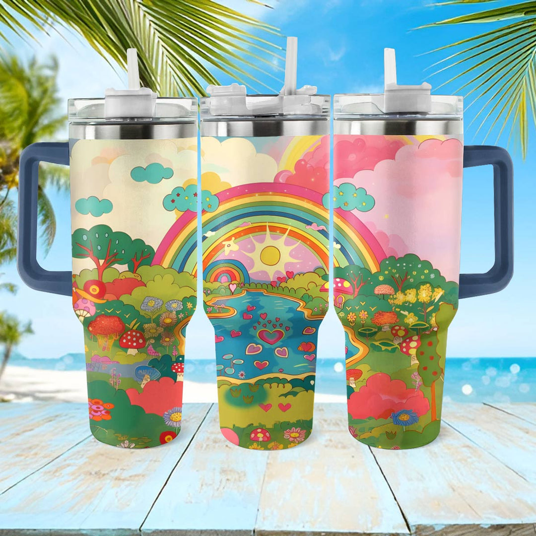 40 Oz glänzender Becher Rainbow Fantasy