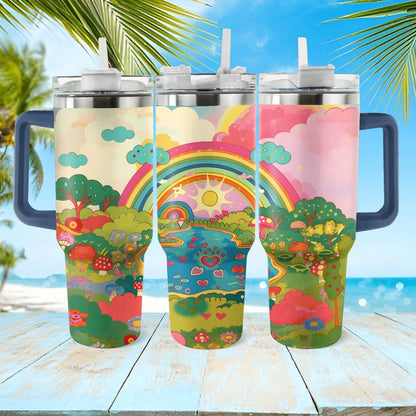 40 Oz glänzender Becher Rainbow Fantasy