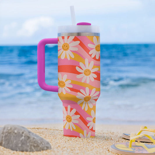 40 Oz  Shineful Tumbler Smiling Daisy Ver3