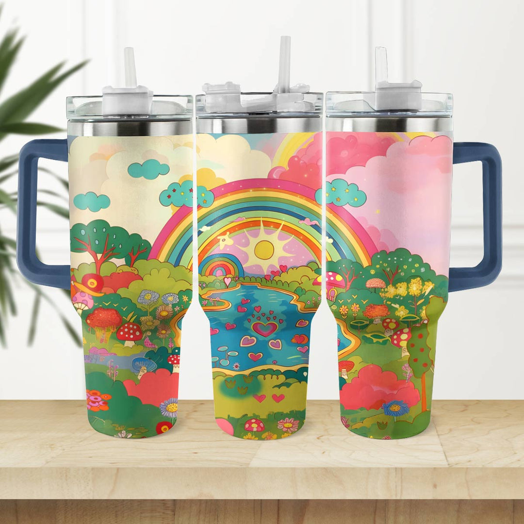 40 Oz glänzender Becher Rainbow Fantasy