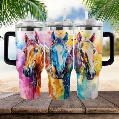 40 Oz  Shineful Tumbler Vibrant Stallion