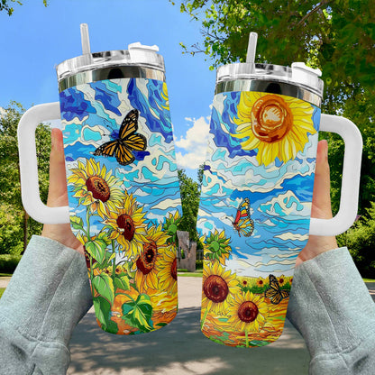 40 Oz  Shineful Tumbler Sunflower Breeze