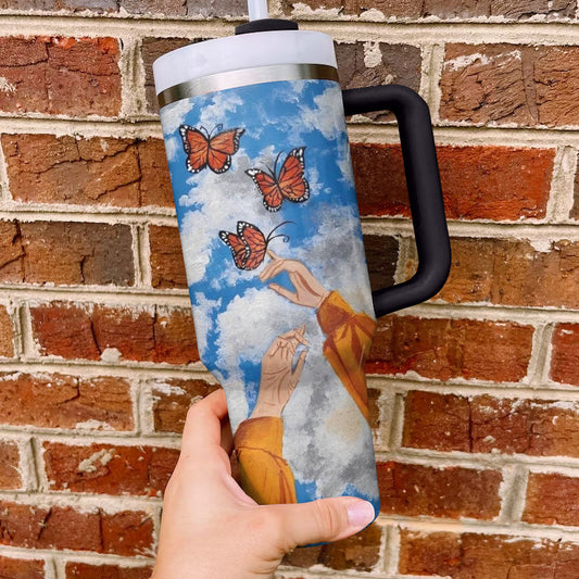 40 Oz  Shineful Tumbler Skyward Butterfly