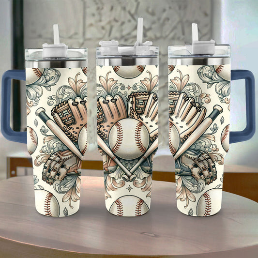 40 Oz  Shineful Tumbler Vintage Baseball