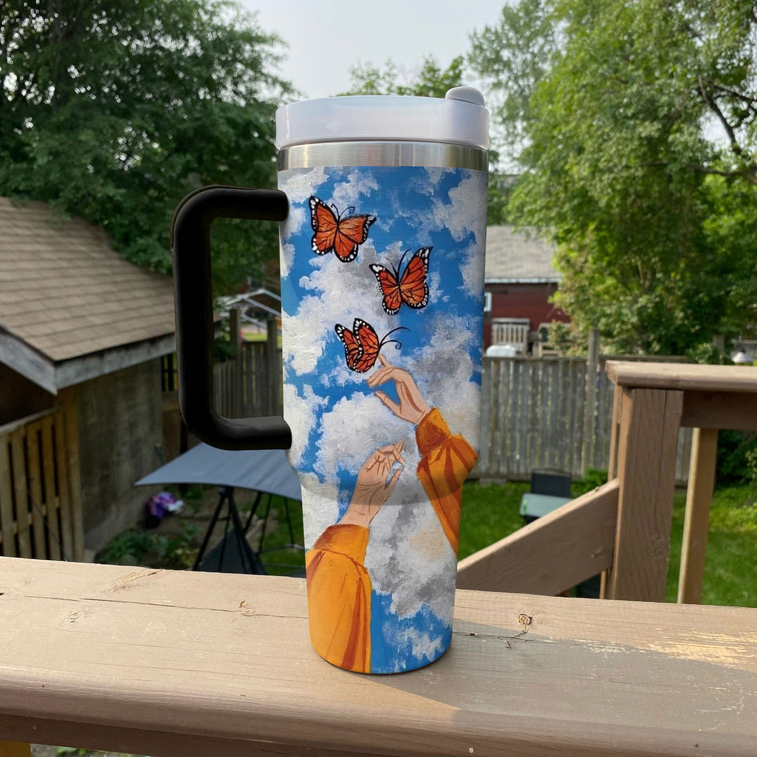 40 Oz  Shineful Tumbler Skyward Butterfly