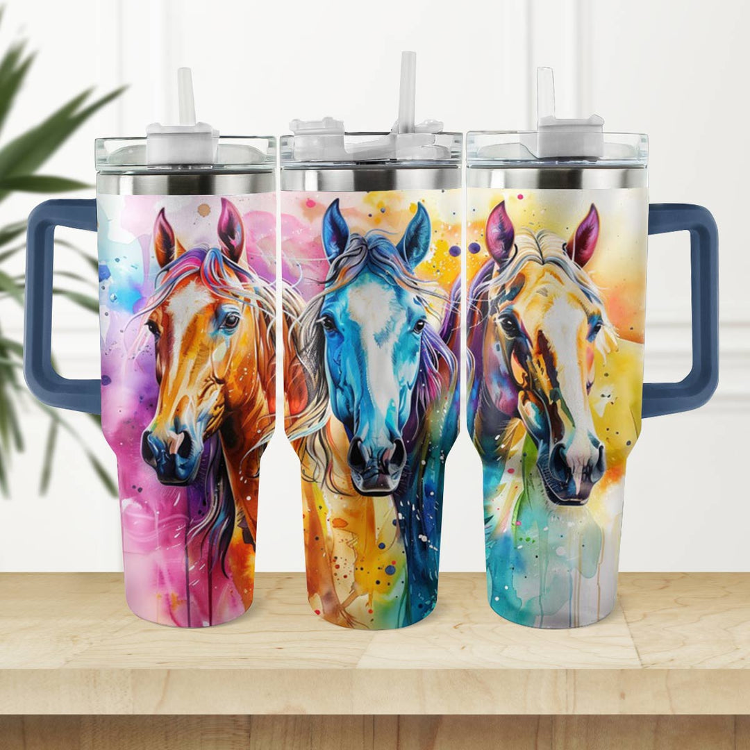 40 Oz  Shineful Tumbler Vibrant Stallion