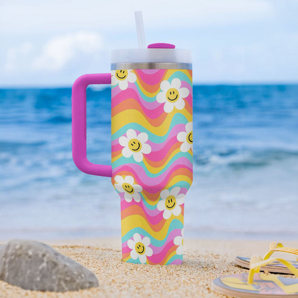 40 Oz  Shineful Tumbler Smiling Daisy Ver2