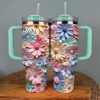 40 Oz Shineful Glossy Tumbler Colorful Daisies