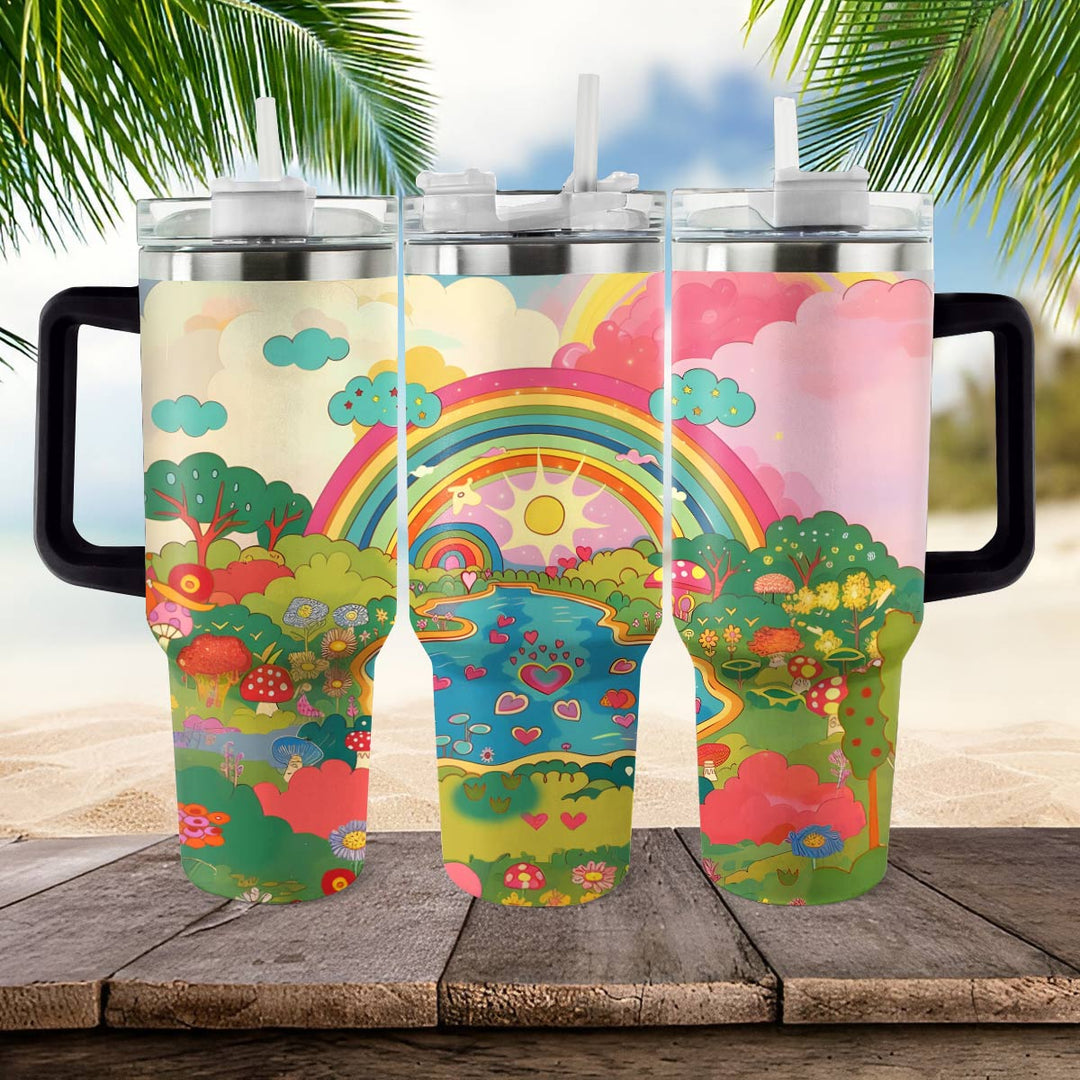 40 Oz glänzender Becher Rainbow Fantasy