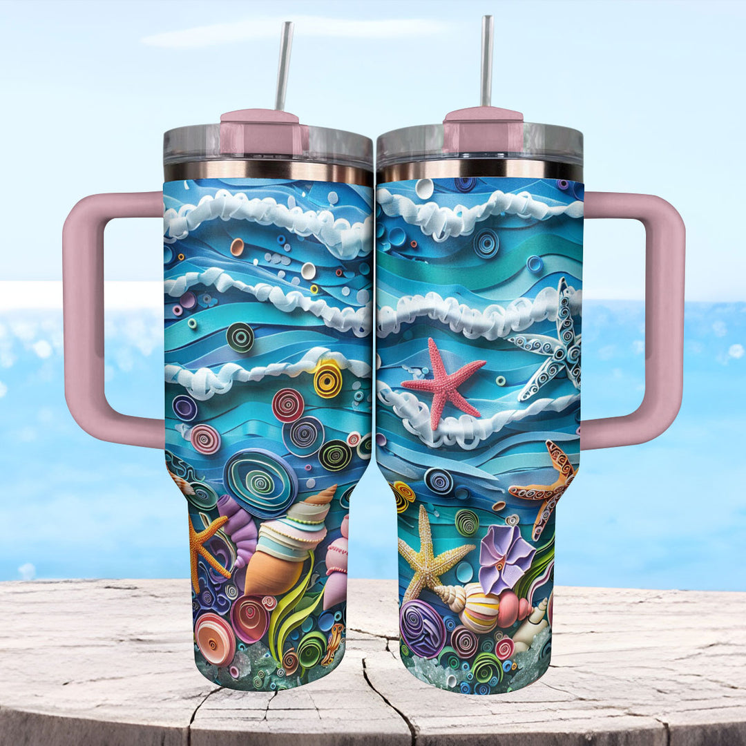 Gobelet brillant de 40 oz Seaside Whimsy