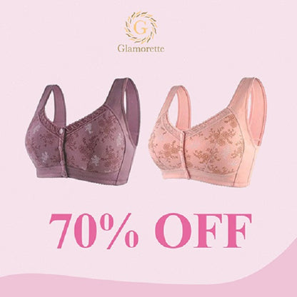 Glamorette 🔥 LAST DAY SALE 60% 🔥 Cotton Front Closure Bra