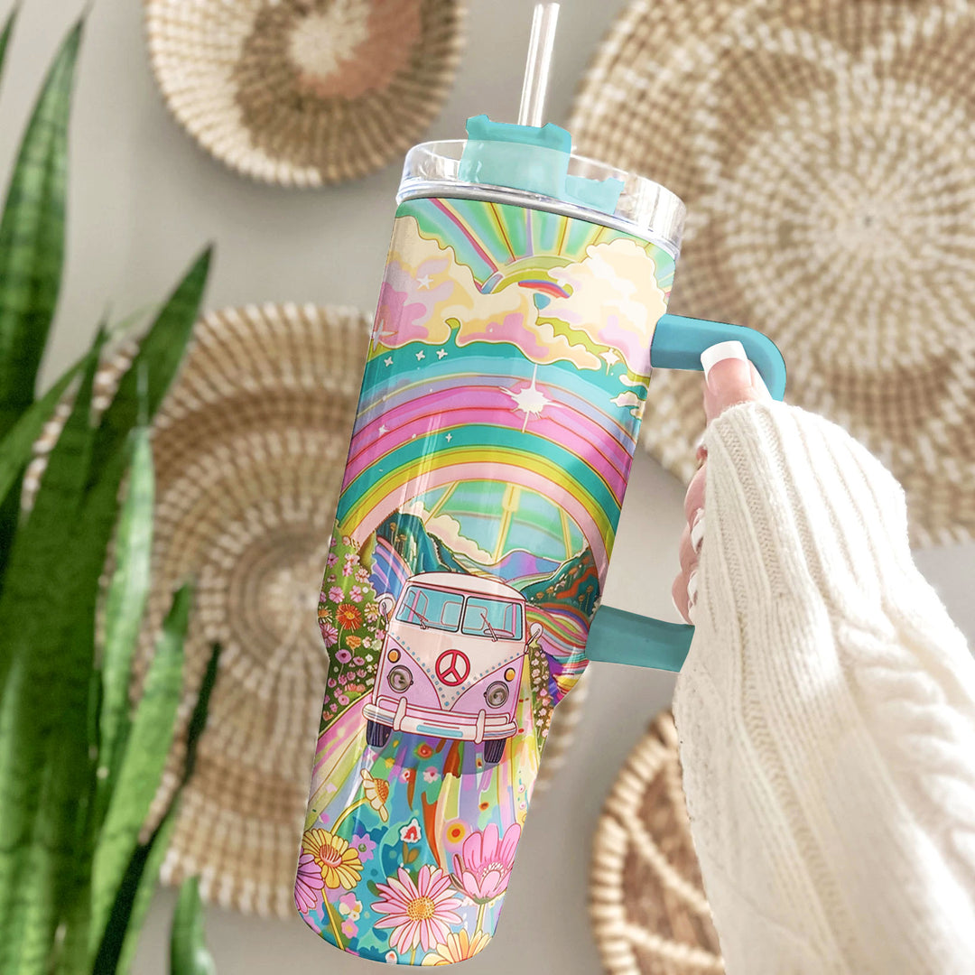 40 Oz Hippie Tumbler Shineful Groovy Glider