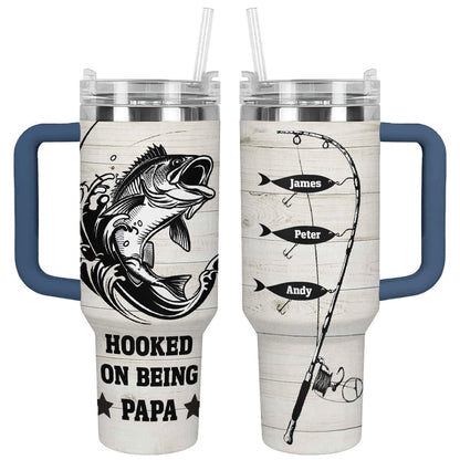 40 Oz Shineful Tumbler Personalized Being Papa Fishing