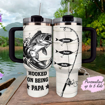 40 Oz Shineful Tumbler Personalized Being Papa Fishing