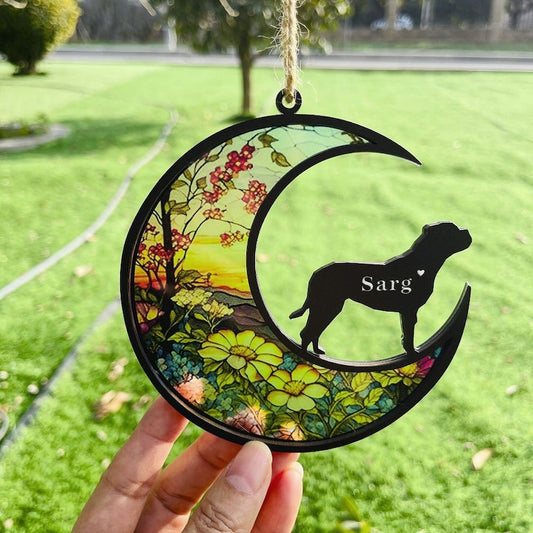 Personalized Dog Memorial Suncatcher - Custom Paw Design With Name And Date