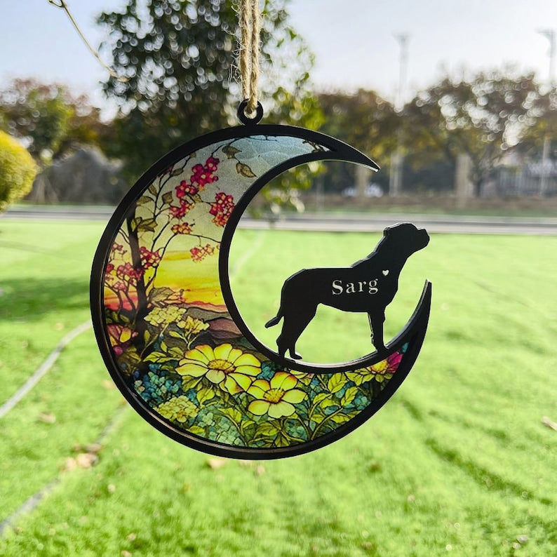 Personalized Dog Memorial Suncatcher - Custom Paw Design With Name And Date