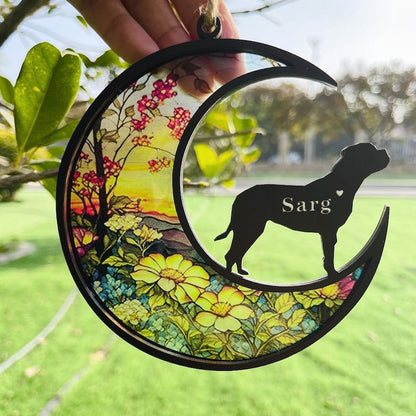 Personalized Dog Memorial Suncatcher - Custom Paw Design With Name And Date