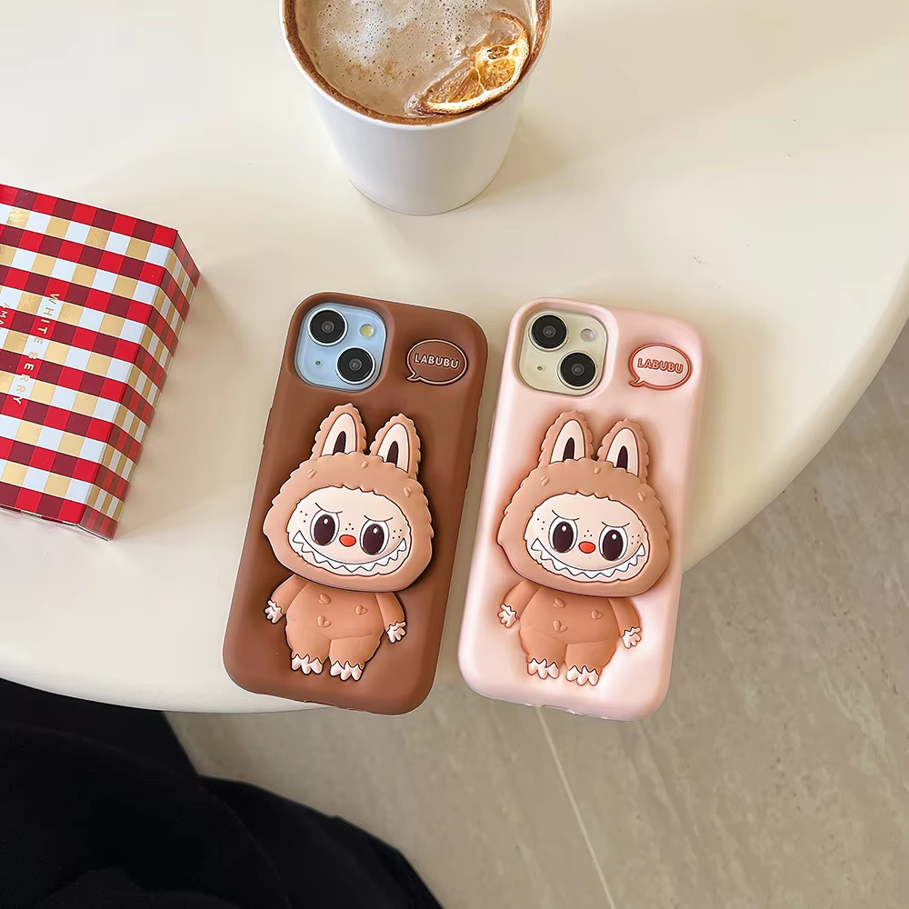 Cute LaBuBu Silicone Cover With Holder Case for Iphone