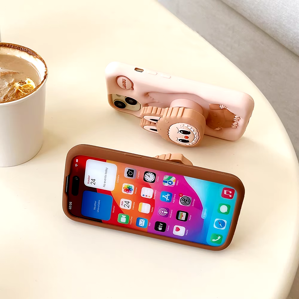 Cute LaBuBu Silicone Cover With Holder Case for Iphone