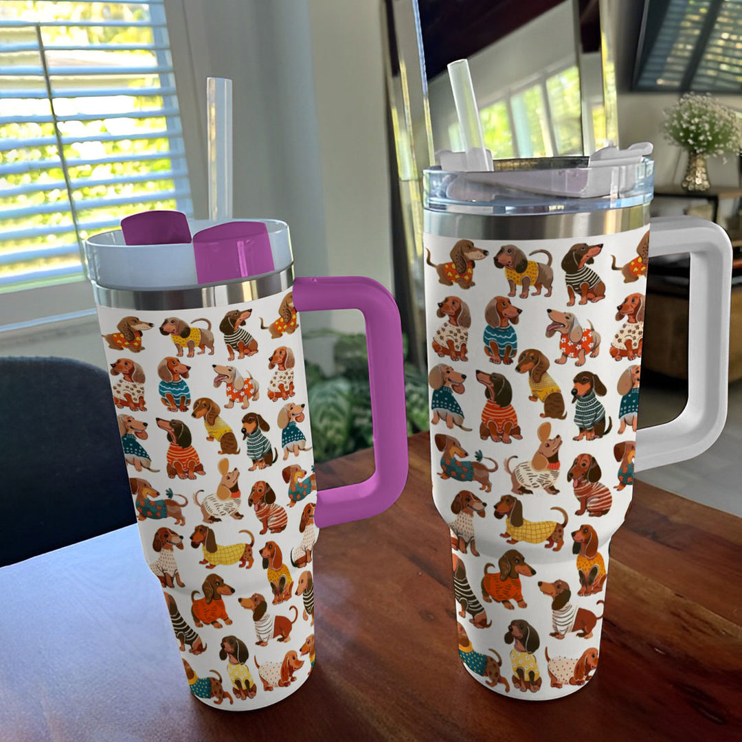 40 Oz Dachshund Tumbler Shineful Sassy Sausages