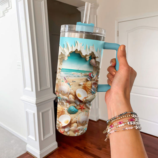 40 Oz Beach Tumbler Shineful Ocean Vista