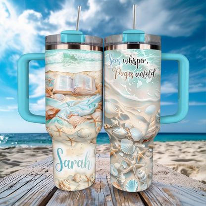 40 Oz Shineful Personalized Tumbler Seas Whisper Pages Unfold