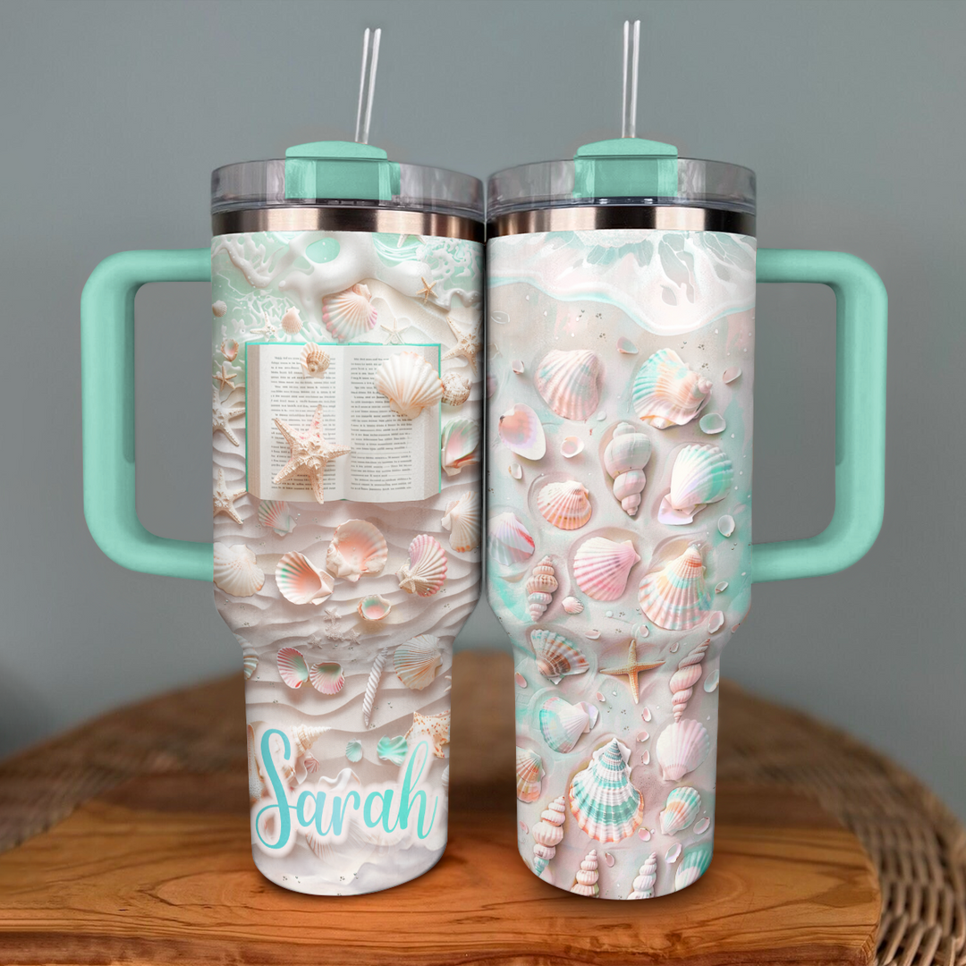 40 Oz Shineful Personalized Tumbler Pastel Beach Reads