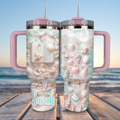 40 Oz Shineful Personalized Tumbler Pastel Beach Reads