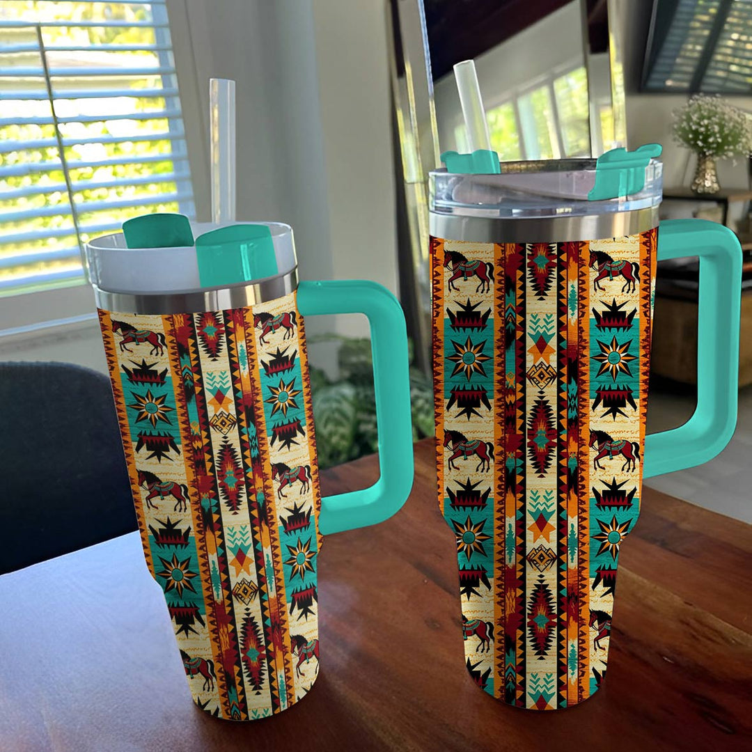 40 Oz Shineful Tumbler Strength Native American