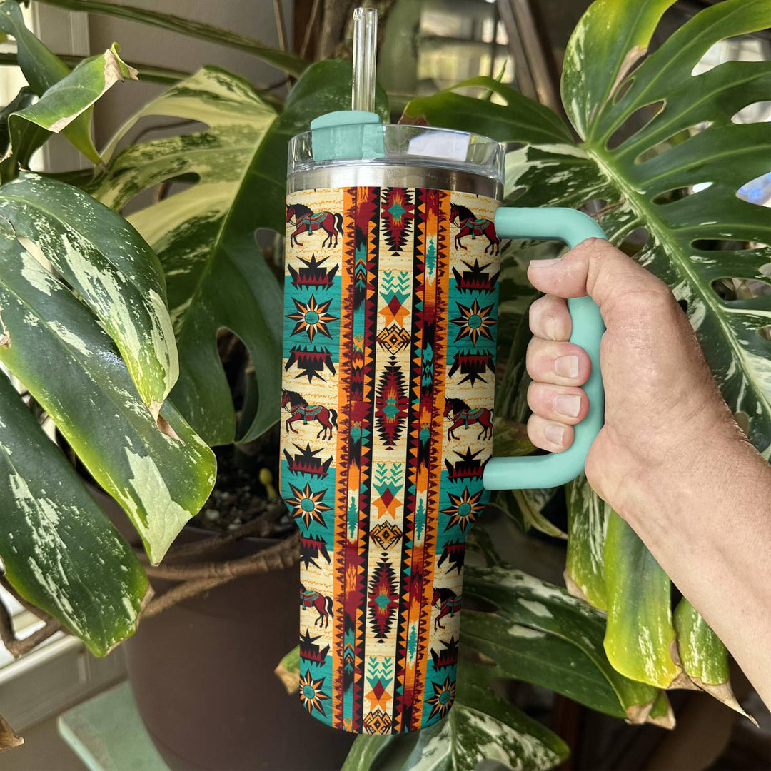 40 Oz Shineful Tumbler Strength Native American