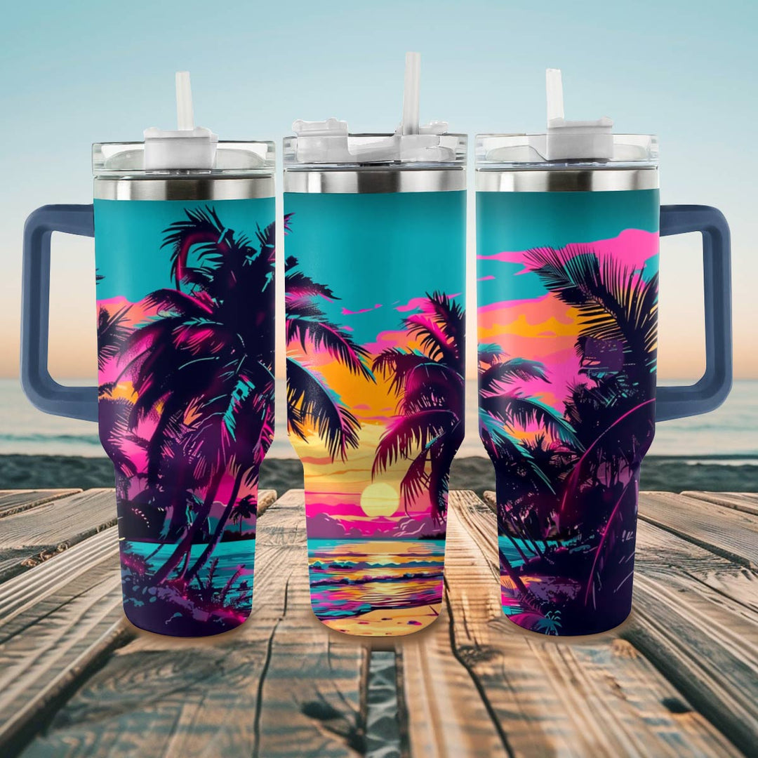 Gobelet brillant 40 oz Neon Palm Paradise