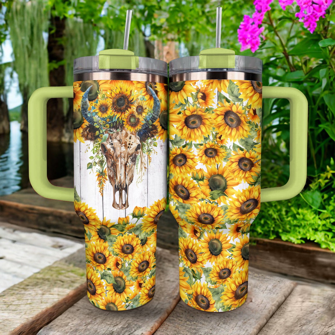 40 Oz  Shineful Tumbler Sunflower Rustic Delight